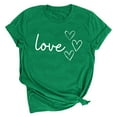 thumbnail image 2 of Patlollav Women Tees Under $10, Valentine'S Day Tops for Women's Love Love Print T-Shirt Round Neck Short Sleeve Blouses Shirts, 2 of 6