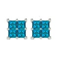 thumbnail image 2 of Sterling Silver with Natural Blue Diamond Stud Earrings, 2 of 5