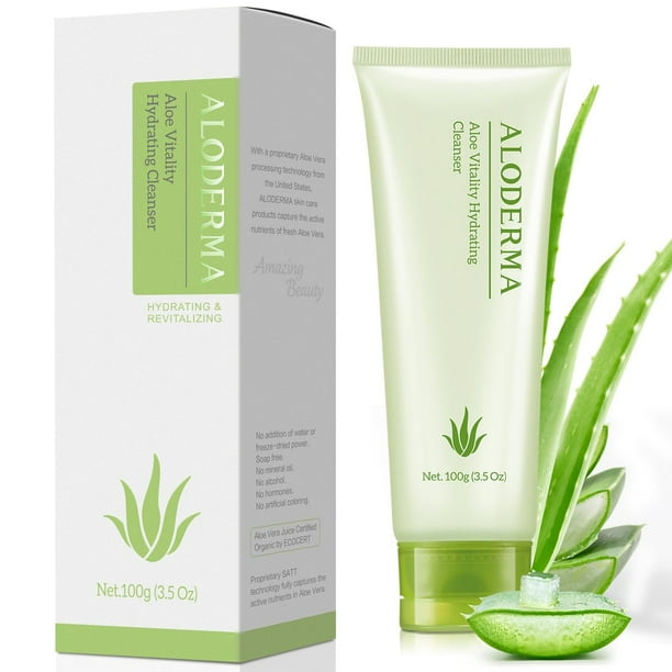 Limpiador facial Aloderma Ultra Hidratante con 75% de aloe vera 100 ml