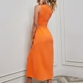 thumbnail image 4 of Dyegold Sundresses for Women Casual Beach - Semi Formal Dresses for Women Round Neck Sleeveless High Split Cutout Bodycon Maxi Sundresses ​Flared ​Cocktail ​Dress, 4 of 8