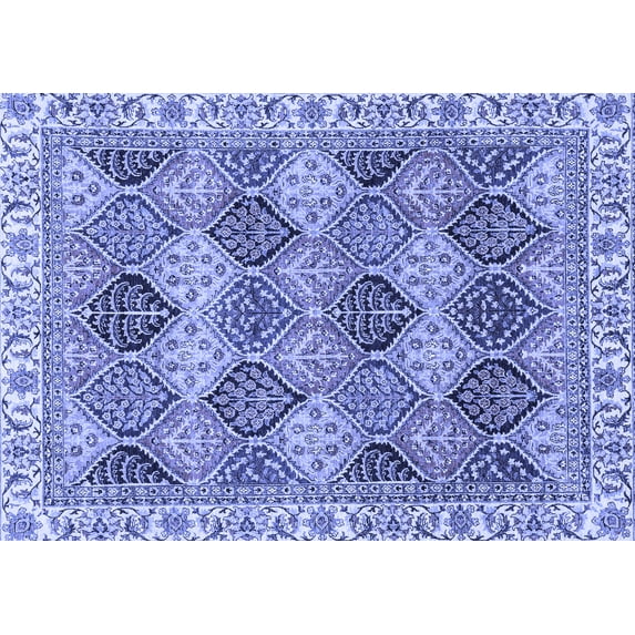 Ahgly Company Machine Washable Indoor Rectangle Abstract Blue Modern Area Rugs, 8' x 12'