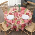 thumbnail image 3 of Pioneer Flower Floral Print Pattern Round Tablecloth 60"x60",Wrinkle Wipeable Table Cloth for Kitchen Dining Room Picnic Patio Party, 3 of 6