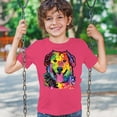 thumbnail image 3 of Tee Hunt Dean Russo Cute Neon Dog Youth T-Shirt Adopt A Pet Colorful Pet Kids, Pink, X-Large, 3 of 5
