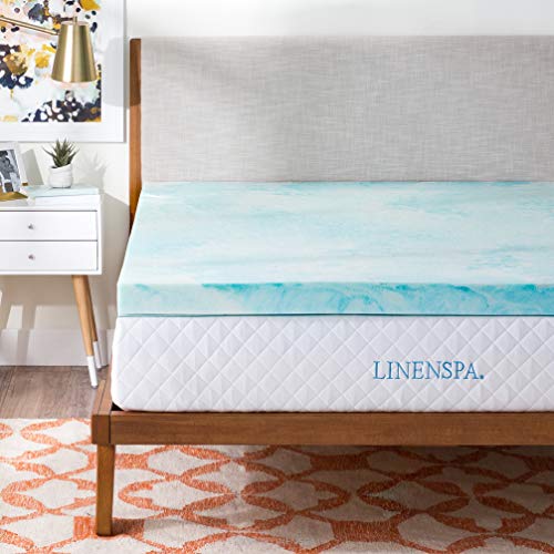 linenspa 4 inch gel swirl memory foam topper