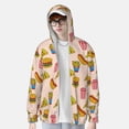 thumbnail image 2 of Balery Hamburger Pizza Sudadera ligera de manga larga con capucha y protección solar UPF 50+ para hombre y mujer, ideal para pesca y running-Small, 2 of 7