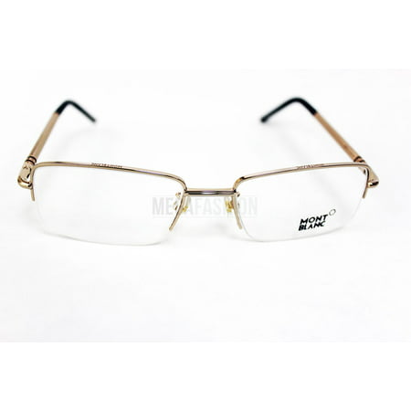 New Mont Blanc Eyeglasses Frame Mb440 028 Size: 55Mm Rose Gold Semi Rimless Metal