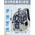thumbnail image 2 of Mochila BLUEFAIRY Floral para portátil 15.6 pulgadas para mujeres y niñas, color gris y azul, 2 of 9