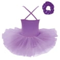 thumbnail image 2 of Kaerm Girls Sequin Ballet Tutu Dress Leotards Ballerina Outfit Dance Costumes With Headwear Purple 5-6, 2 of 7