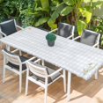 thumbnail image 2 of Spring Daisy Floral Table Cloths for 8 Foot Rectangle Tables, Yellow Plaid Summer Botanical Patio Waterproof Elastic Fitted Tablecloths, Washable Rectangular Table Cover for Camping, 2 of 8