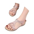 thumbnail image 3 of TrendOFT Womens Footbed Sandals Casual Stylish For Everyday Comfort With Open Toe And Rhinestone Perfect For Summer Wear With Dresses Sandales Plateforme Pour Femmes Rose Gold 39, 3 of 9