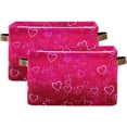 thumbnail image 2 of Valentine's Day Heart Storage Basket with Handles Collapsible Storage Bins Canvas Fabric Storage Organizer for Shelves Closet Bedroom Living Room 2Pack Decor Gifts, 2 of 7