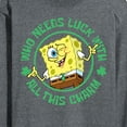 thumbnail image 3 of SpongeBob SquarePants - Who Needs Luck With This Charm - Men's Long Sleeve T-Shirt, 3 of 6