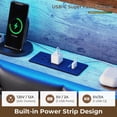 thumbnail image 6 of Afuhokles King Size Lift Up Storage Bed Frame with LED Storage Headboard and Charging Station, Upholstered Bed Frame, Hydraulic Storage, PU Black, 6 of 8