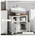 thumbnail image 5 of Farmhouse Bathroom Cabinet Under Sink, Pedestal Vanity Organizer with Doors & Shelves, White, 5 of 9