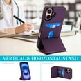 thumbnail image 6 of Compatible with iPhone 16 Plus Case, with PU Leather Credit Card Holder Magnetic Back Stand Rugged Slot Mobile Flip Purse Phone Cover for iPhone 16 Plus Women Men - Darkpurple, 6 of 7