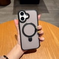thumbnail image 1 of Designed for iPhone 17 Case with Magnetic Invisible Stand [Compatible with MagSafe] [Military Grade Drop Protection] Shockproof Slim Translucent Matte for iPhone 17 Case, Black, 1 of 4