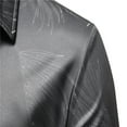 thumbnail image 4 of Penkiiy Men's Print Button Down Dress Shirt Fashion Long Sleeve Casual Shirts Gray Clearance, 4 of 4