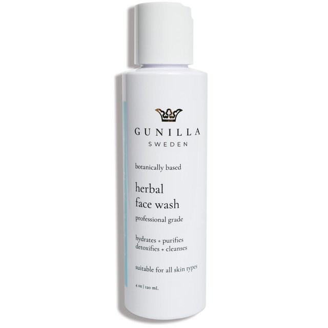 GUNILLA Herbal Face Wash - Crema limpiadora diaria muy suave para pieles secas, normales y sensibles. Elimina la suciedad, el aceite y las impurezas. A base de plantas. Vegano. Natural. Concentrado 4.