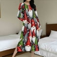 thumbnail image 6 of QUNYINEY Long Moomoo Nightgowns for Women Comfy Christmas Zipper Sleepwear Long Sleeve Crew Neck Loose Fit with Pockets House Dresses for Women, 6 of 9