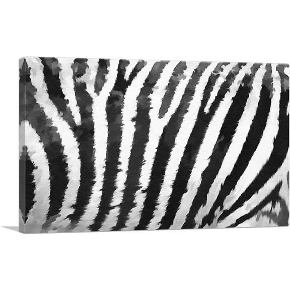 ARTCANVAS Zebra Painted Home decor Canvas Art Print - Size: 40" x 26" (1.50" Deep)