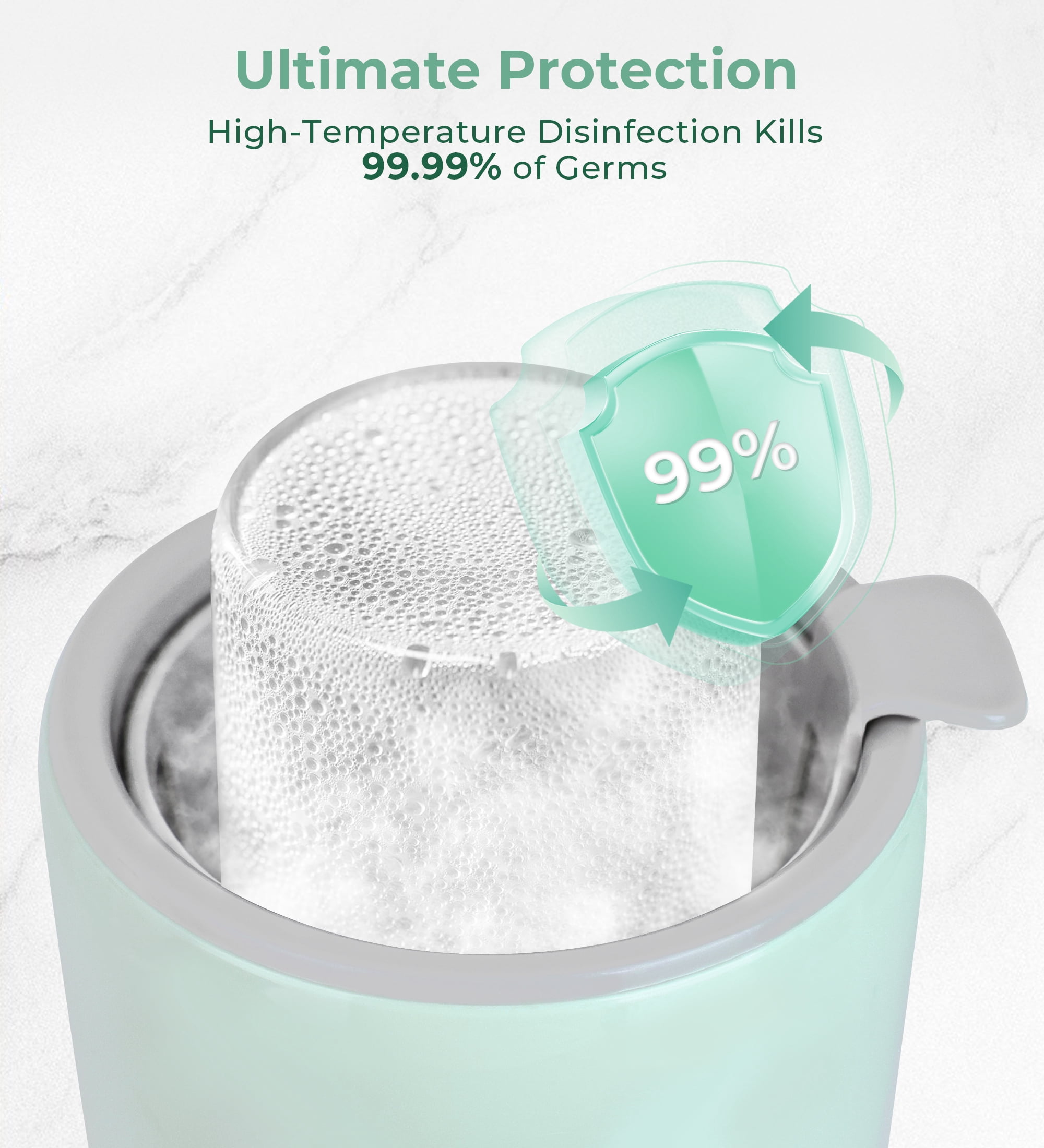 RUPOUN Bottle Warmer, 4 in 1 Fast Baby Milk Portable Warmer with Timer and Temperature Control for Breastmilk or Formula, with Defrost, Sterilizer, Keep, Heat Food, Green