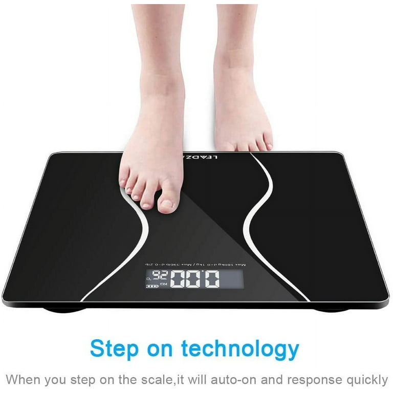 Ktaxon Bathroom Weight Scale, Highly Accurate Digital Bathroom Body Scale,  Measures Weight up to 180kg/396 lbs., Black 