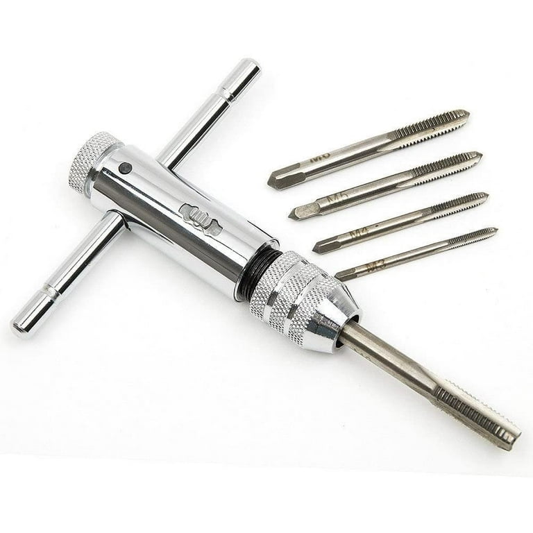 Hand Taps Adjustable Tap Wrench T-Handle Ratchet Tap Holder With