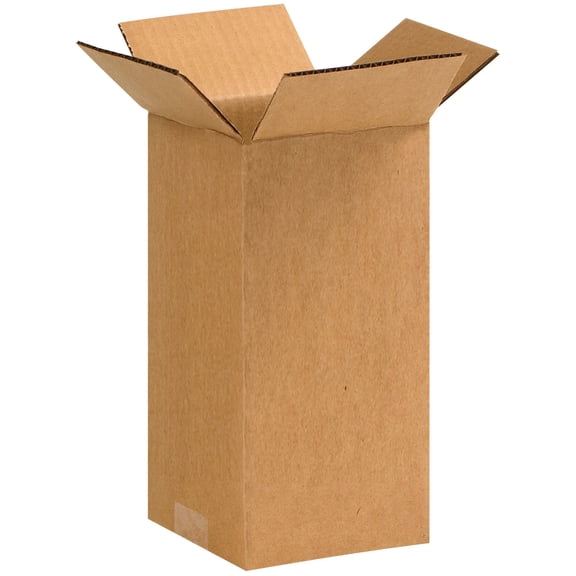 BOX USA 4x4x9 Tall CorrugatedBoxes, Tall, 4L x 4W x 9H, Pack of 25 Shipping, Packaging, Moving, Storage Box for Home or Business, Strong Wholesale Bulk Boxes