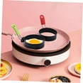 thumbnail image 4 of 4pcs Fried Egg Mold Circle Stencil Silicone Egg Cooker Grilling Gadgets Round Pancake Metal Egg Rings for Griddle Egg Molds for Frying Iron Spray Non Stick Reusable Baking Mold, 4 of 5