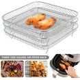 thumbnail image 5 of GoXteam Air Fryer Racks 3Pcs Stackable Set, Stainless Steel Mesh Baskets, Multi-Use for Air Fryer, Steamer, Oven, Dishwasher Safe (7.8 x 7.8in Square), 5 of 7