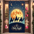 thumbnail image 6 of Religious Christmas Banner Holy Night Scene Moon Stars Backdrop for Holiday Celebration Indoor Decoration, 6 of 9