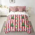 thumbnail image 3 of Homewish Cute Bowtie Candy Cane 7pcs Bedding Comforter Set,Cartoon Christmas Tree Queen Bedding Sets,Red Striped Lines Queen Sheet Sets For Girls,Breathable Home Decor Reversible, 3 of 9