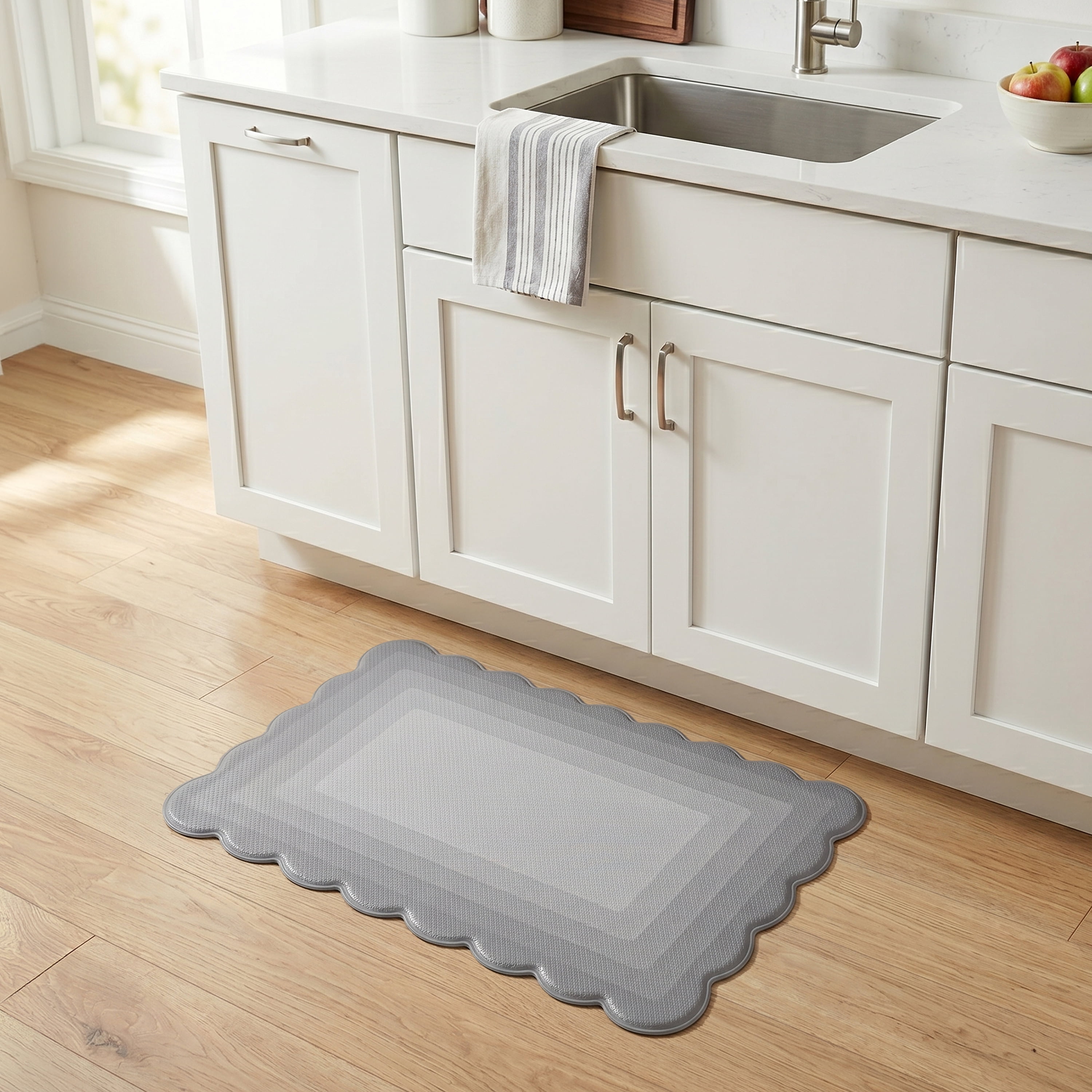 Scalloped Edge Anti-Fatigue Mat 18x30 - Grayson - Grey