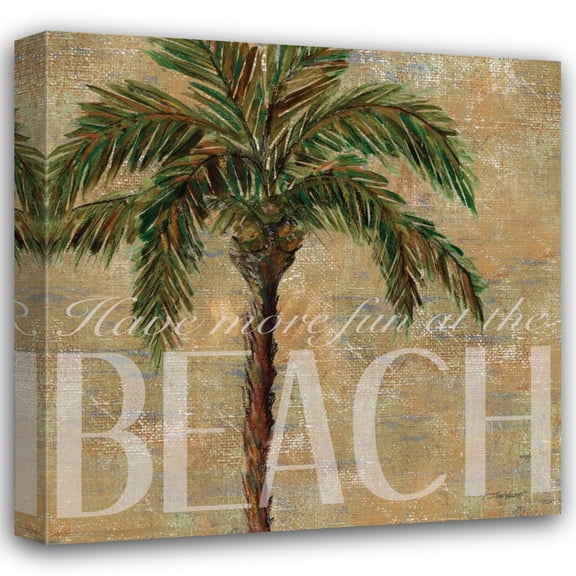 Todd Williams 20x20 Gallery Wrapped Canvas Wall Art Titled - Beach Palm