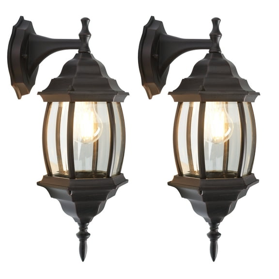 SAFAVIEH Grazia 2-Light A19 Oil Rubbed Bronze Steel Wall Sconce with Rust Shade, Set of 2