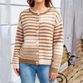 thumbnail image 5 of Fewfanhot Sweaters for Women Striped Cardigan Fall Trendy Rainbow Color Block Open Front Sweater Coats, 5 of 9