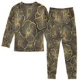 thumbnail image 2 of FORMRS Long Sleeve Top and Pants Pajama Set for Niños 2-Piece Sleepwear, Sizes 18M-8Y, Black Flower Pattern, 2 of 6