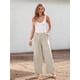 thumbnail image 4 of Pantalones de Vestir de Pierna y Cintura Alta para Mujer. Beige S, 4 of 7