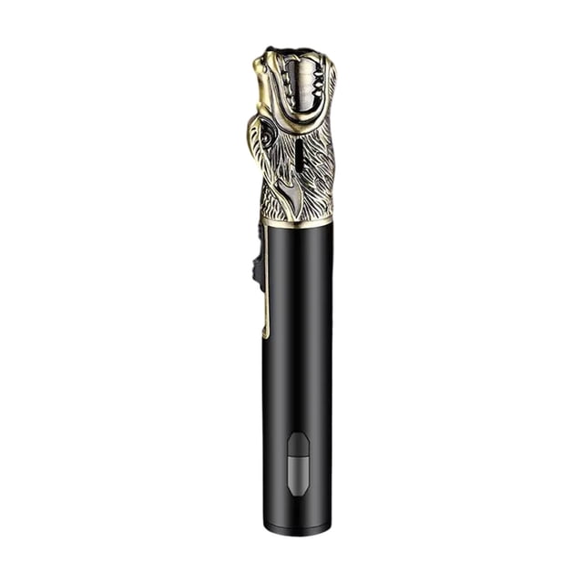 YoGold Multi-Function Retro Butane Lighters, Antique Wolf's Head Embossed Metal Lighter , 360 Degree Inverted Use, 1300 Degree High Temperature Flame, Refillable Gas Lighter (No Fuel) Bronze