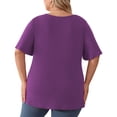 thumbnail image 3 of Daystry Women's Plus Size Short-Sleeve Tie Tops Tunic Wrap Sweetheart Lightweight Tee, 3 of 14