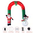 thumbnail image 2 of Arco de inflables navideños de 8 pies Decoraciones al aire libre Arco de Papá Noel y muñeco de nieve inflable gigante impermeable Decoraciones de patio explosivas con luces 9 LED / Cuerdas a prueba de, 2 of 8