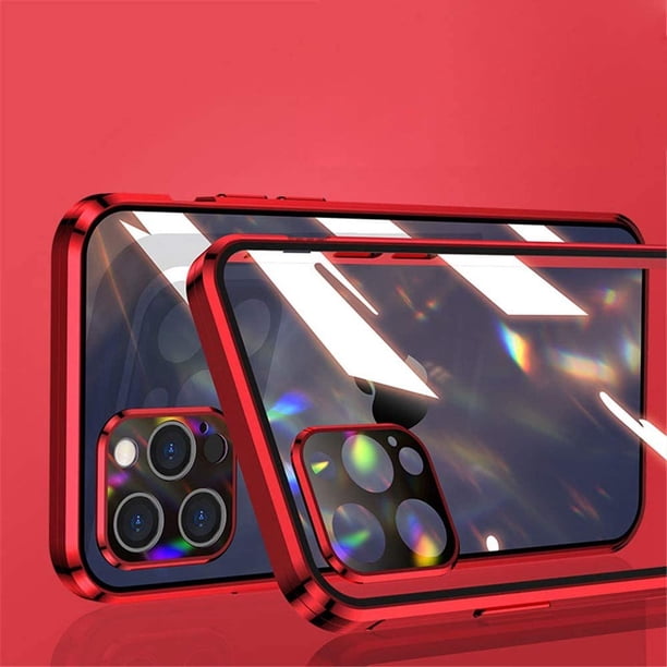 Anti-Peeping IPhone 12 Pro Max Case,with Strong Magnetic Adsorption Camera Lens Protector Metal Frame 360 Full Body Protective Double-Sided Glass(iPhone12Promax, Blue) Levamdar CZDZ-ZH44-12
