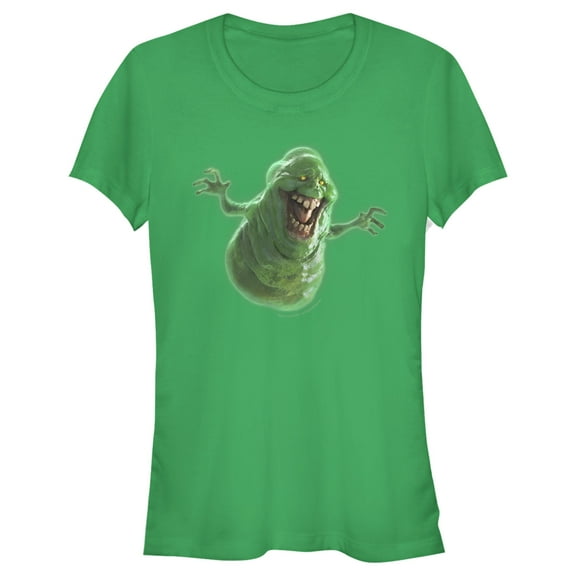 Junior's Ghostbusters Realistic Slimer Graphic Tee Kelly Green X Large