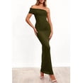 thumbnail image 5 of PRETTYGARDEN Women's Wedding Guest Cocktail Dresses One Off The Shoulder Ruched Bodycon Formal Maxi Party Summer Outfits, 5 of 10