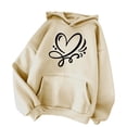 thumbnail image 4 of Fanxing Juniors Casual Heart Fleece Sweatshirt Lightweight Long Sleeve Pullover Hoodies for Teen Girls Cute Love Heart Graphic Hooded Sweatshirts Tracking My Recent Order Beige,S, 4 of 4