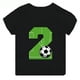 thumbnail image 4 of Camiseta de algodón con estampado de números de fútbol para niños y niñas, divertida camiseta de dibujos animados para cumpleaños de 1, 2, 3, 4, 5, 6, 7, 8 y 9 años, 4 of 5