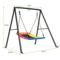 thumbnail image 6 of KloKick Metal Swing Set - 60" Large Platform Swing, 440lbs Heavy Duty Set for Kids' Backyard Play(Rainbow), 6 of 8