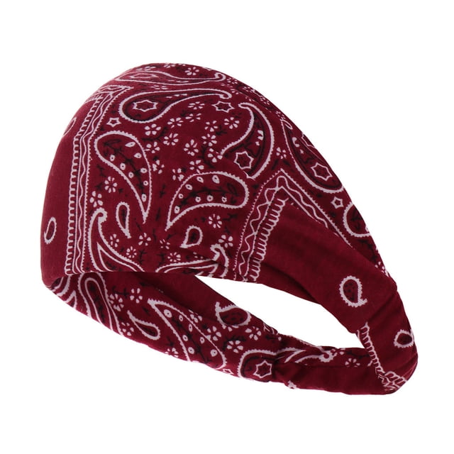 Bandeau Sport Rouge Séchage Rapide Imprimé Cachemire Bandeau pour Cheveux