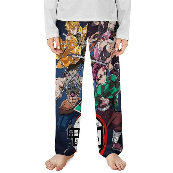 Demon Slayer Pajama Pants Long Sleep Pants Soft Elastic Waist PJ Bottoms Lounge Pants