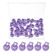 Uxcell Round Cord Lock, Plastic Single Hole Spring Loaded Toggle Stoppers Light Purple